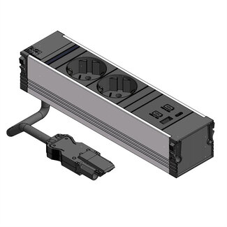 Bachmann BACHMANN CONI 2x Geaard stopcontact 3x ABD , zwart