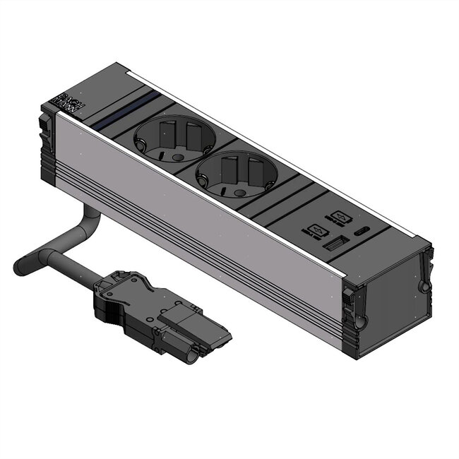 BACHMANN CONI 2x Geaard stopcontact 3x ABD , zwart