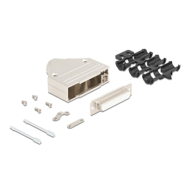 Delock Sub-D connector housing 44 pin metal including female connector and mounting material