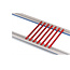 SCHROFF geleiderail, 4,4" printplaat type, kunststof, 220 mm, 2 mm groefbreedte, rood, 10 stuks