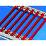 SCHROFF geleiderail, 4,4" printplaat type, kunststof, 220 mm, 2 mm groefbreedte, rood, 10 stuks