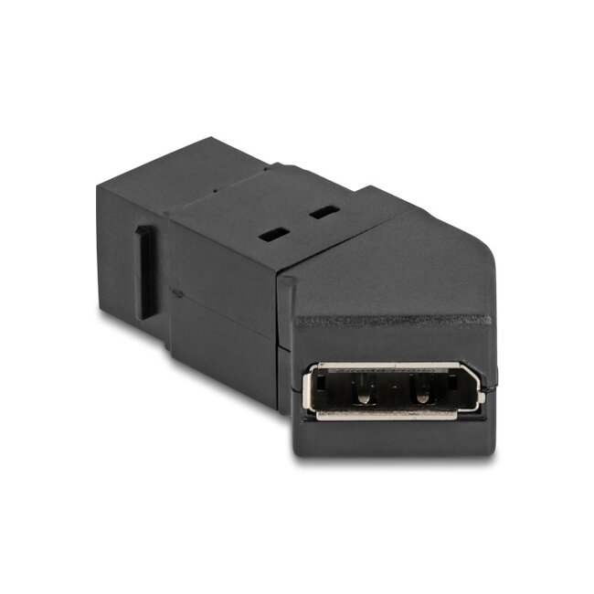Delock Keystone Module Mini DisplayPort panel mount female to DisplayPort female 45° angled 8K 30 Hz black