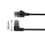 UTP CAT6a slimline netwerkkabel | haaks (links) / recht | LSZH | zwart | 3 meter