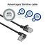 UTP CAT6a slimline netwerkkabel | haaks (links) / recht | LSZH | zwart | 3 meter
