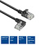 UTP CAT6a slimline netwerkkabel | haaks (links) / recht | LSZH | zwart | 3 meter