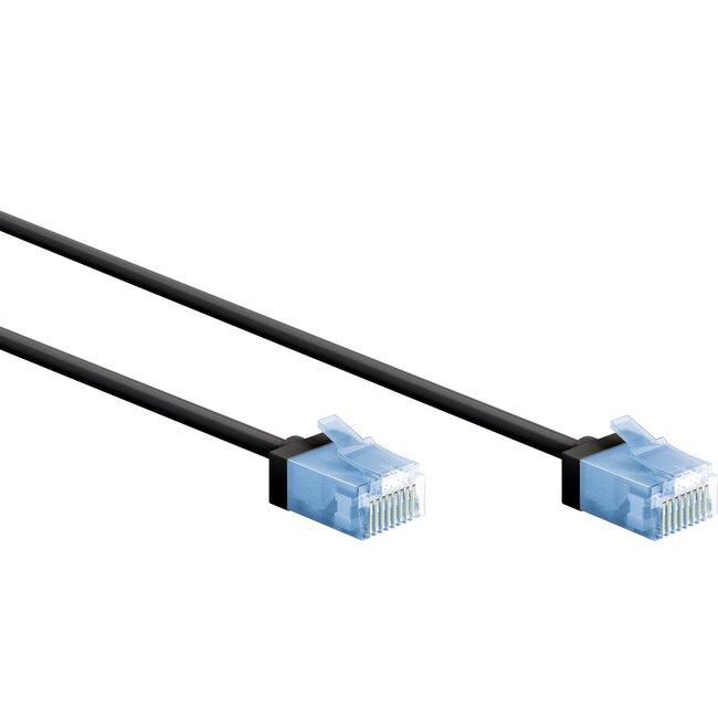 UTP CAT6a slimline netwerkkabel | LSZH | zwart | 0,25 meter