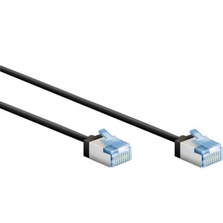 Goobay UFTP CAT6a slimline netwerkkabel | LSZH | zwart | 0,15 meter