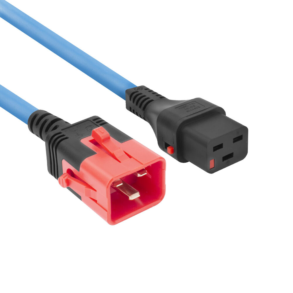 ACT PL0033 Netsnoer C19 IEC Lock - C20 IEC Lock Dual Locking | Blauw | 3 meter | PC3634