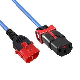 ACT Dual IEC Lock C13 - C14 stroomkabel voor UPS/PDU | 3x 1.00mm | blauw | 3 meter