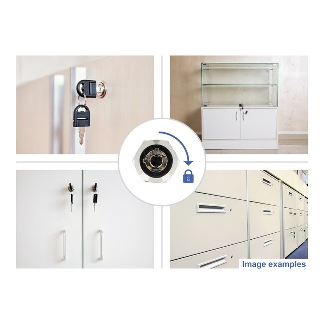 Navilock Cylinder Lever Lock for equipment cabinets with round cylinder and round hole key - 10.9 x 12 mm / 0-90