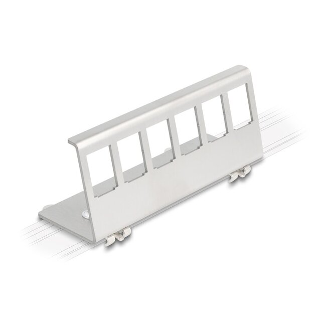 Delock Keystone Metal Mounting 6 Port for DIN rail