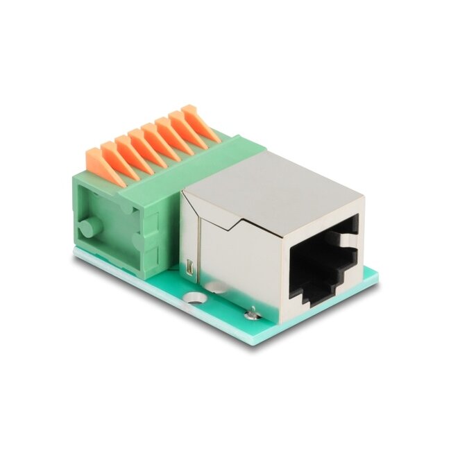 Delock RJ45 female to Terminal Block with push-button Cat.5e