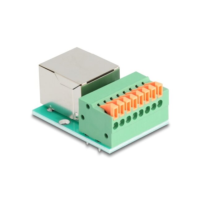 Delock RJ45 female to Terminal Block with push-button Cat.5e