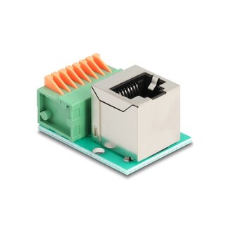 DeLOCK Delock RJ45 jack 90° angled to Terminal Block with push-button Cat.5e