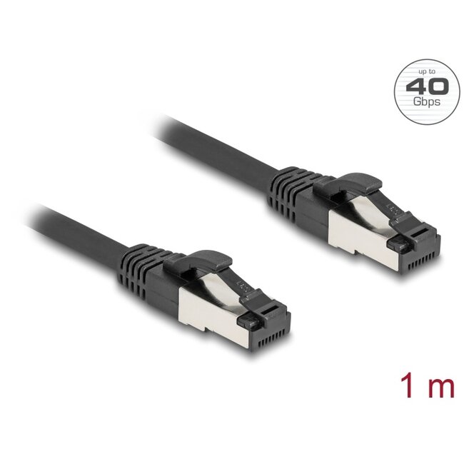 Delock RJ45 Network Cable Cat.8.1 S/FTP 1 m up to 40 Gbps black