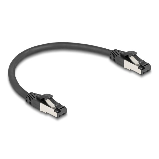 Delock RJ45 Network Cable Cat.8.1 S/FTP 0.25 m up to 40 Gbps black