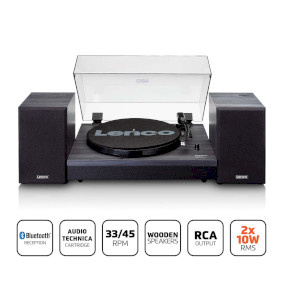 Lenco LS-301BK - Platenspeler met Bluetooth® - Inclusief Speakers - Stereo - Zwart