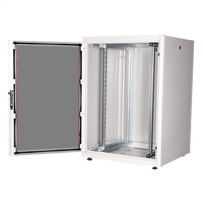 ROLINE 19-inch netwerkkast Basic 22 U, 800x800 BxD Glazen deur grijs