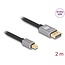 Delock Mini DisplayPort to DisplayPort cable 8K 60 Hz 2 m grey metal without latch