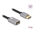 Delock DisplayPort extension cable 8K 60 Hz 1 m grey metal without latch