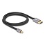 Delock Mini DisplayPort to DisplayPort cable 8K 60 Hz 1 m grey metal without latch