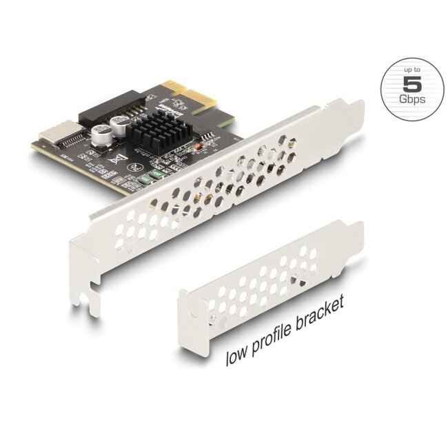 PCI Express x1 Card to 1 x internal USB 5 Gbps Type-E Key A and 1 x 19 pin USB pin header male - Low Profile Form Factor