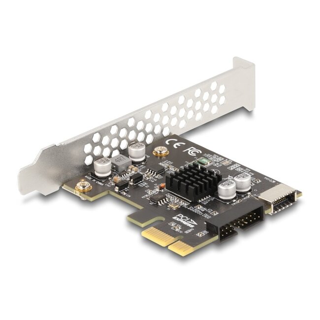 PCI Express x1 Card to 1 x internal USB 5 Gbps Type-E Key A and 1 x 19 pin USB pin header male - Low Profile Form Factor