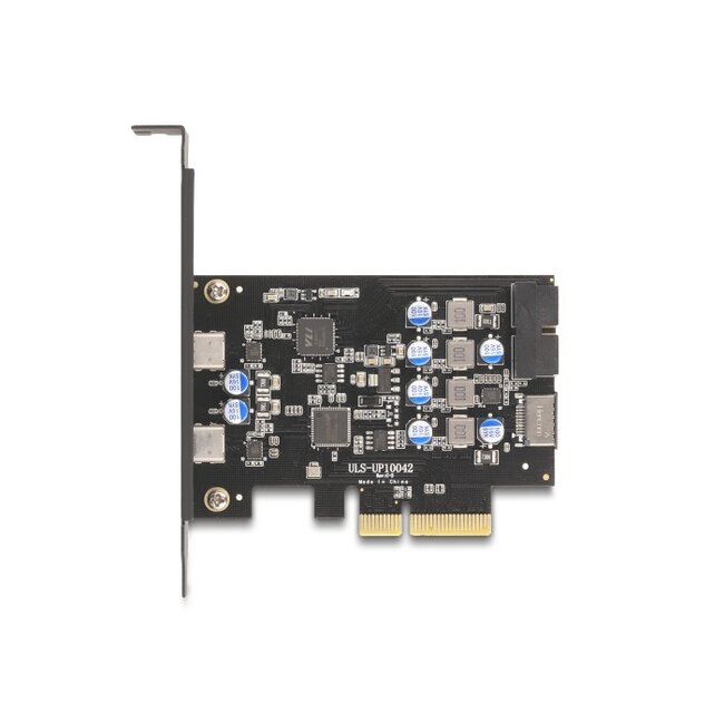 PCI Express x4 Card to 2 x external USB Type-C™ + 1 x internal USB 10 Gbps Type-E Key A and 1 x 19 pin USB pin header male - Low Profile Form Factor