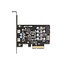 PCI Express x4 Card to 2 x external USB Type-C™ + 1 x internal USB 10 Gbps Type-E Key A and 1 x 19 pin USB pin header male - Low Profile Form Factor