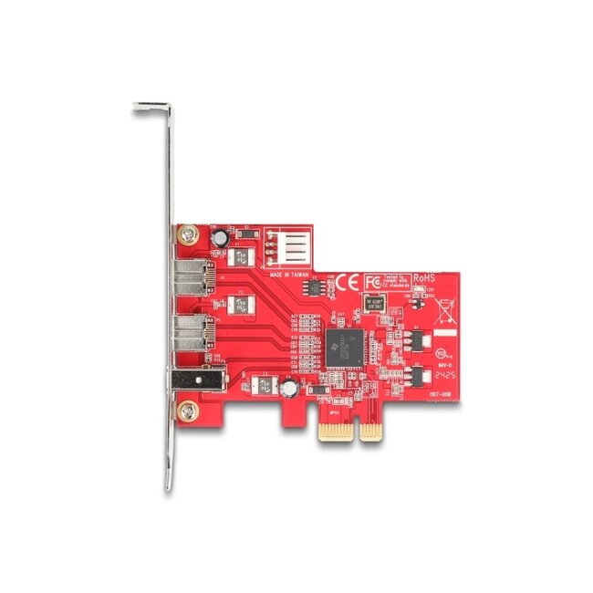 Delock PCI Express x1 Card to 2 x external FireWire B + 1 x external FireWire A - Low Profile Form Factor