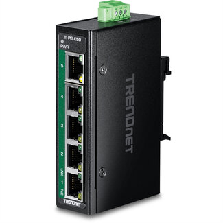 Trendnet TRENDnet TI-PELC50 5-Port Ethernet PoE+ Industrial DIN-Rail Mini Switch