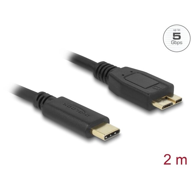 Delock USB 5 Gbps Cable USB Type-C™ male to USB Type Micro-B male 2 m