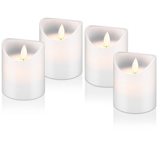 Goobay Goobay Set of 4 LED Real Wax Candles, white, incl. 12x AAA (LR03)