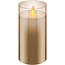 Goobay Set of 3 LED Real Wax Candles in Glass, Gold-Transparent, incl. 10x AAA (LR03)