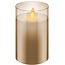 Goobay Set of 3 LED Real Wax Candles in Glass, Gold-Transparent, incl. 10x AAA (LR03)