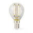 LED-Filamentlamp E14 | G45 | 2 W | 250 lm | 2700 K | Warm Wit | Retrostijl | 1 Stuks | Doorzichtig