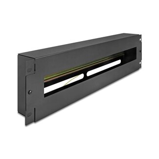 DeLOCK Delock 19″ Circuit-breaker strip with cover and DIN rail 3U metal black