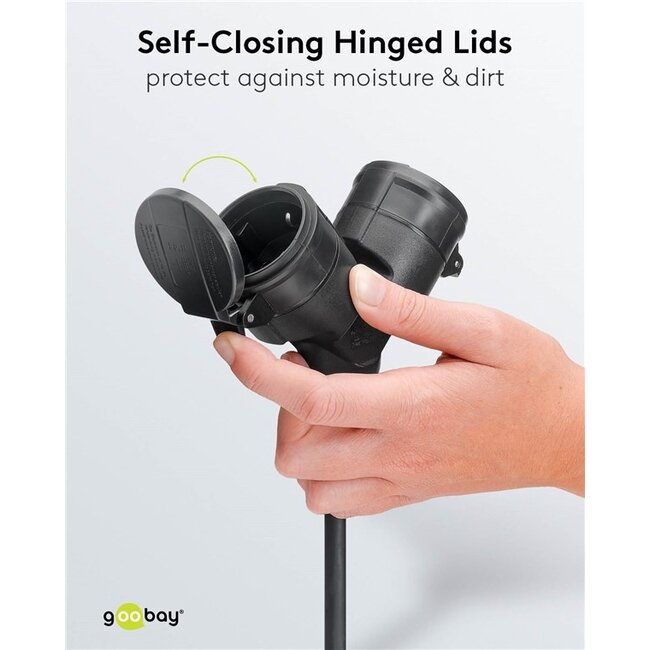 CEE 7/7 - 2x CEE 7/3 outdoor stroom verlengkabel | IP44 | 3x 1,50mm | 10 meter