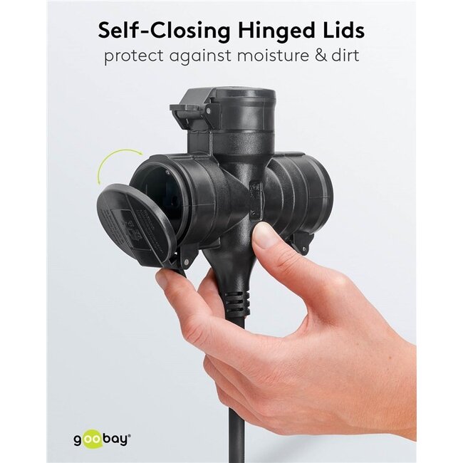 CEE 7/7 - 3x CEE 7/3 outdoor stroom verlengkabel | IP44 | 3x 1,50mm | 5 meter