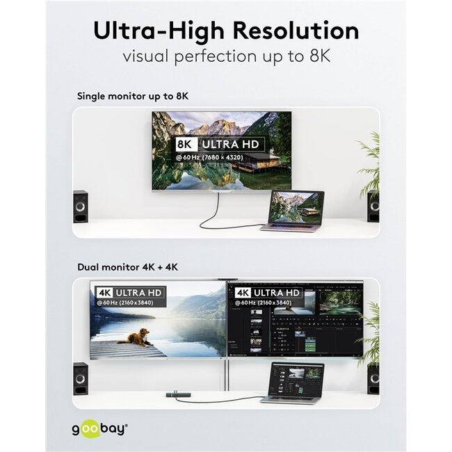 USB-C kabel | USB4 40 Gbps | PD 100W | 8K 60Hz | zwart | 0,50 meter