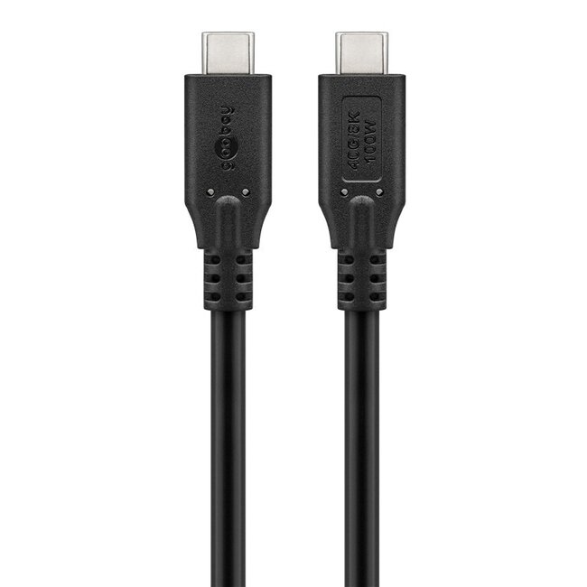 USB-C kabel | USB4 40 Gbps | PD 100W | 8K 60Hz | zwart | 1 meter