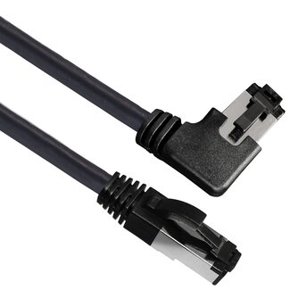 MaxTrack SFTP CAT8.1 netwerkkabel | haaks (rechts) / recht | LSZH | zwart | 0,50 meter