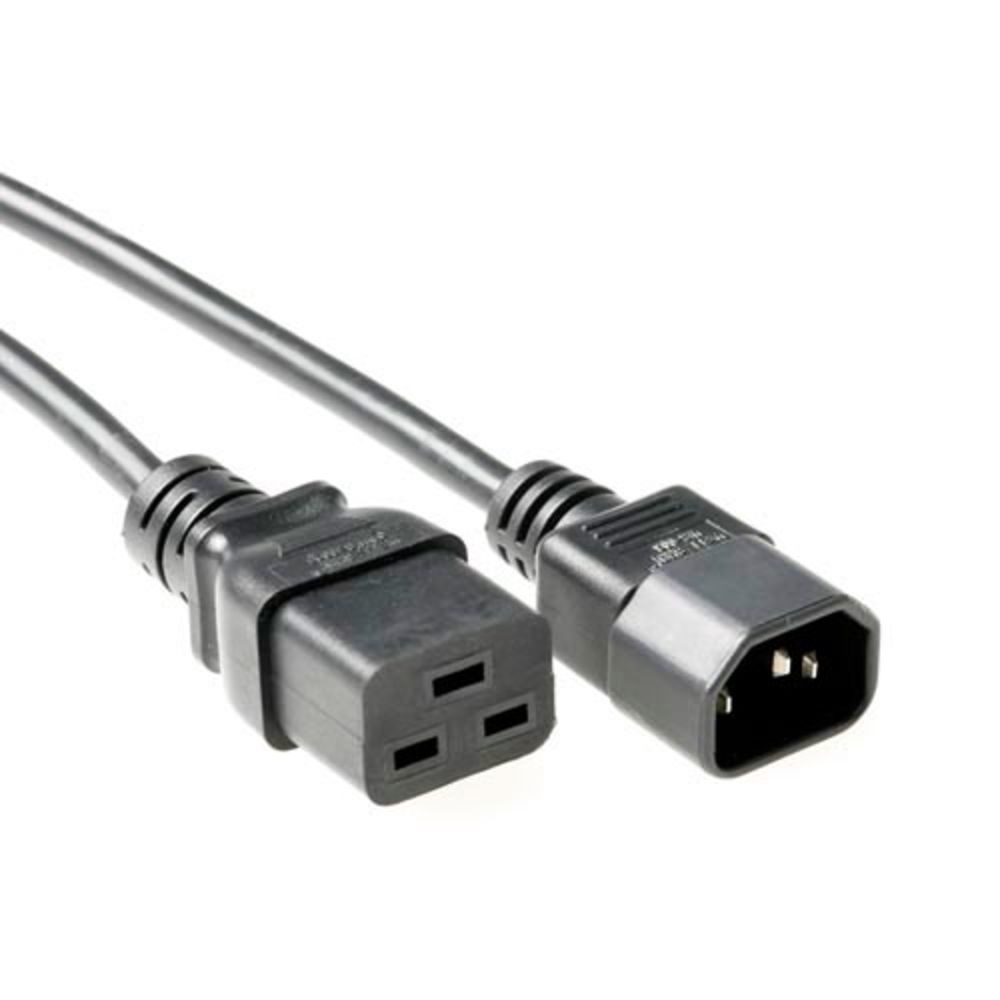 ACT AK5439 230V Stroomkabel C14/C19 Zwart - 1 meter