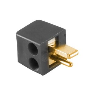 DIN 2-pins luidspreker connector | schroefbaar | verguld | zwart