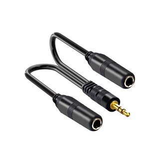 Universal 3,5mm Jack (m) - 2x 6,35mm Jack (v) stereo splitter | verguld | 0,30 meter