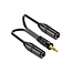 3,5mm Jack (m) - 2x 6,35mm Jack (v) stereo splitter | verguld | 0,30 meter