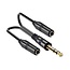 6,35mm Jack (m) - 2x 6,35mm Jack (v) stereo splitter | verguld | 0,30 meter