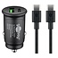 Goobay USB autolader | USB-C PD + USB-A QC | losse USB-C kabel | 27W