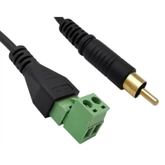 Tulp A/V (m) - Terminal Block audiokabel | 0,30 meter