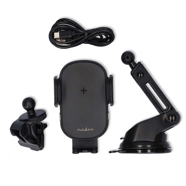 Nedis smartphone autohouder | raam- en luchtroosterbevestiging | draadloze lader
